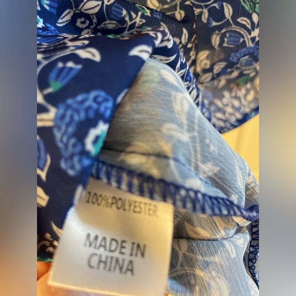 Cezele Short Sleeve Floral Stripe Blouse M - Picture 6 of 6